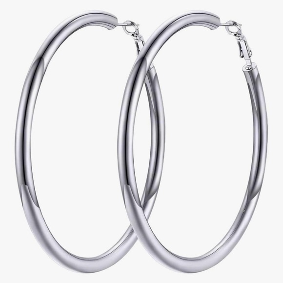 Jewelry - XL Silver Hoop Earrings